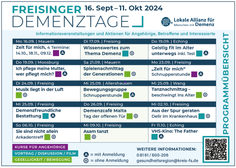 Programmübersicht Freisinger Demenztage